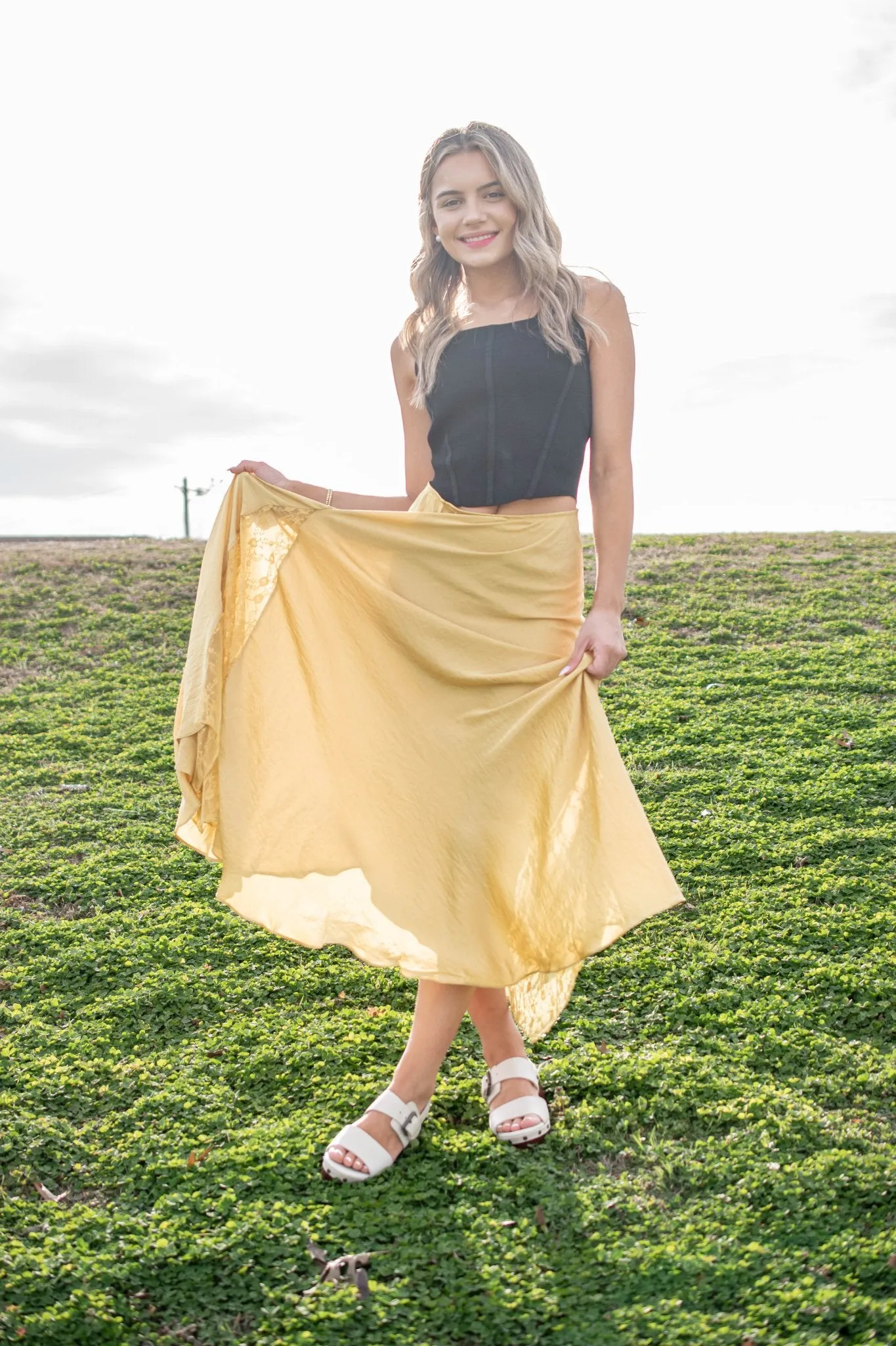 Free People: Make You Mine 1/2 Slip in Bitter Oil