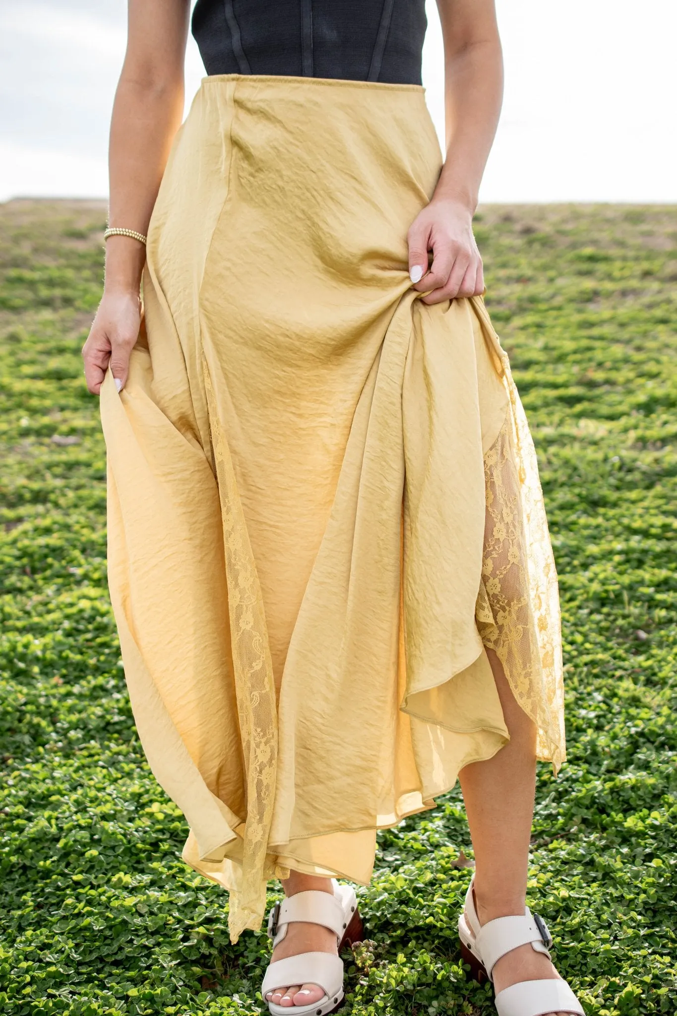 Free People: Make You Mine 1/2 Slip in Bitter Oil