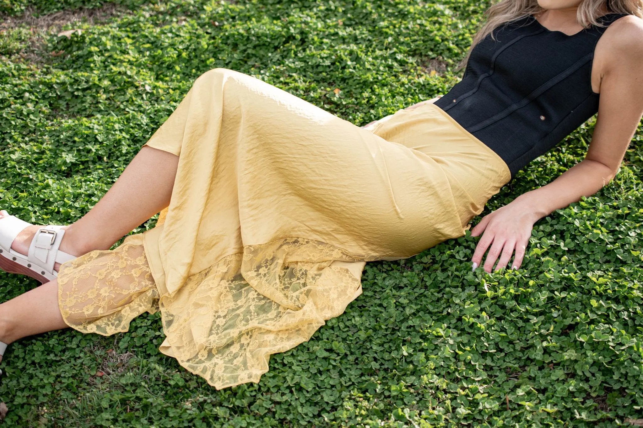 Free People: Make You Mine 1/2 Slip in Bitter Oil