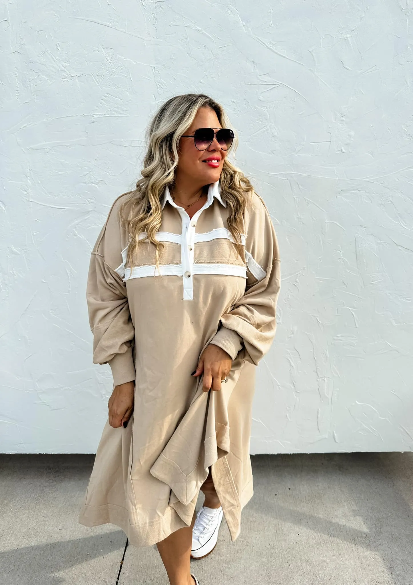 French Terry Varsity Lounge Dress