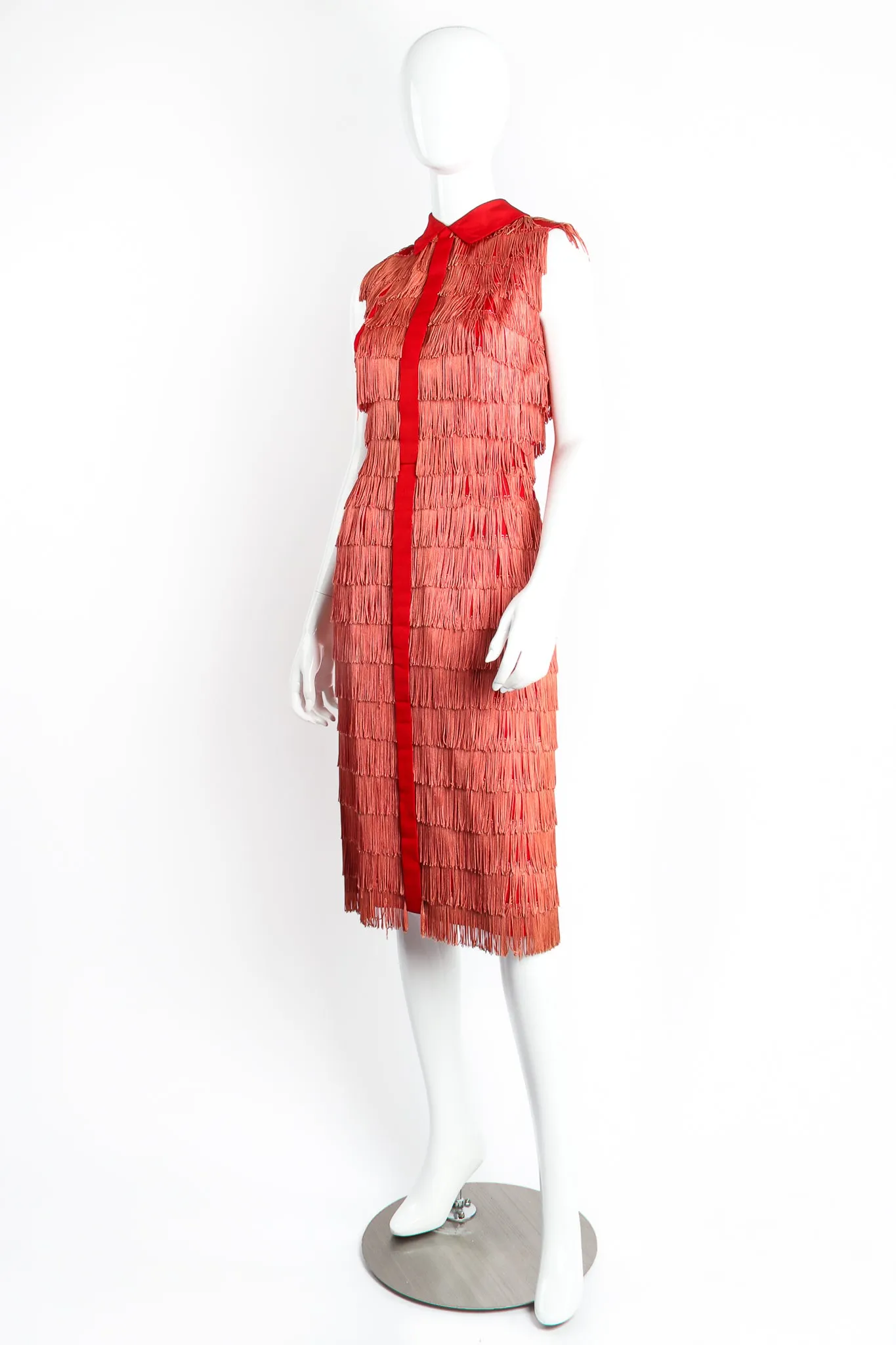 Fringed Sleeveless Shirt Dress