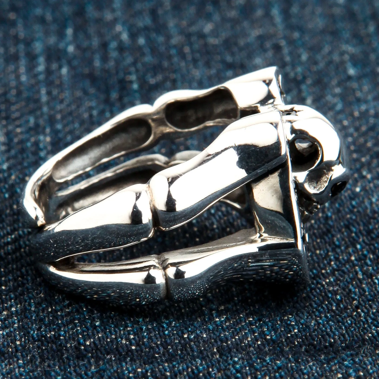 Horseshoe Sterling Silver Skull Biker Rings