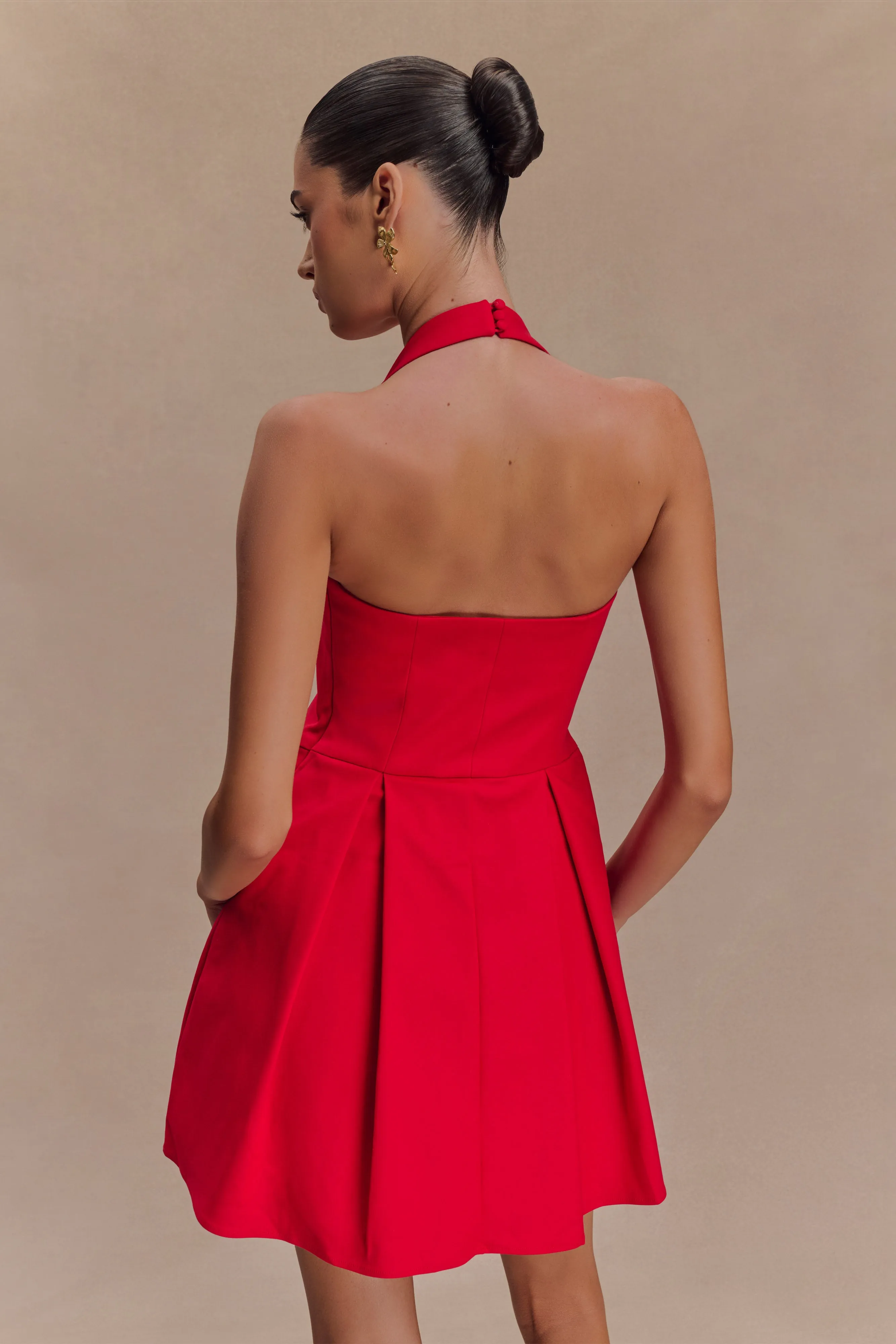 Julia Halter Mini Dress - Red