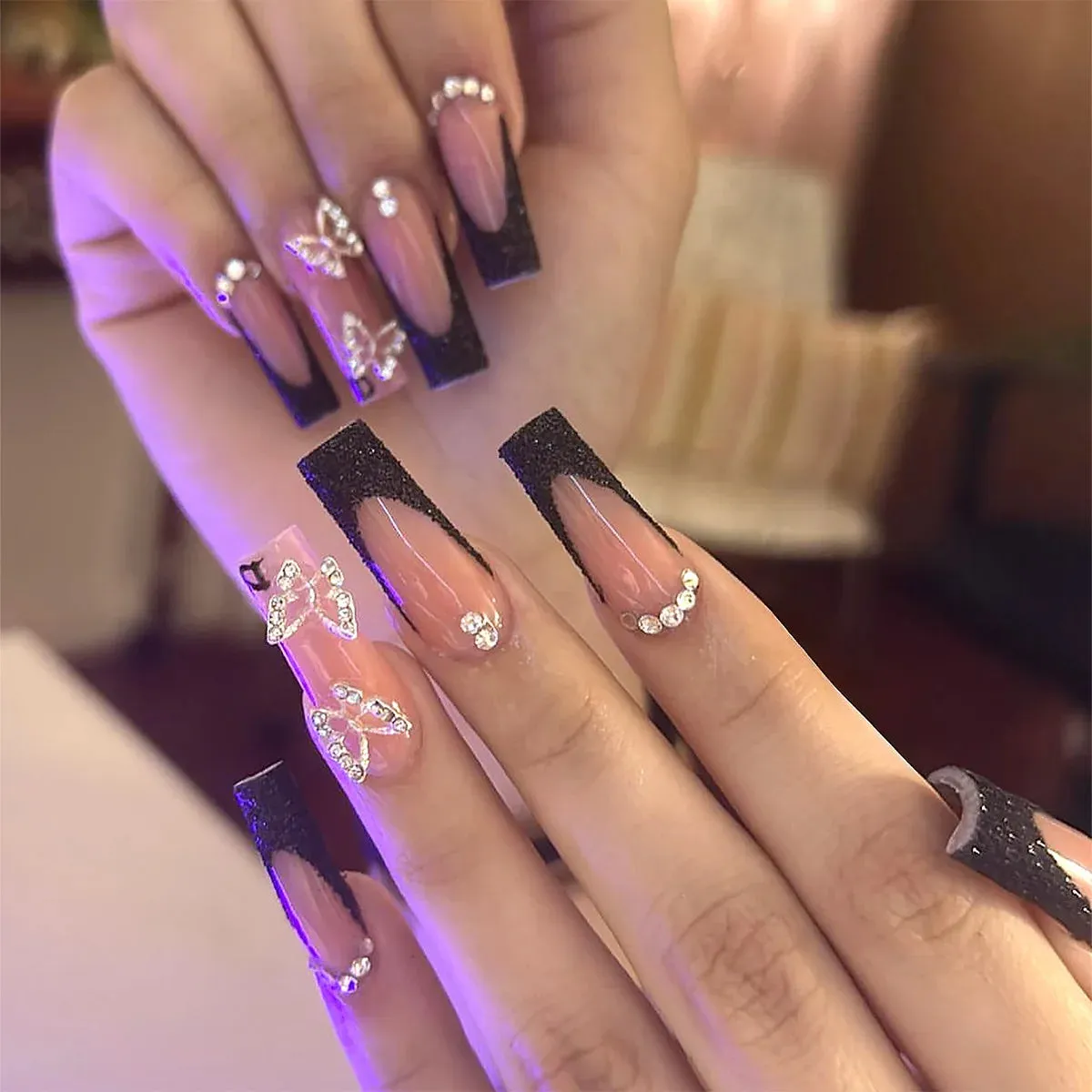Kawaii Pink Bow Ballet Coffin Press-On Nails 🎀✨ - 24 Pcs Full Cover Magic!