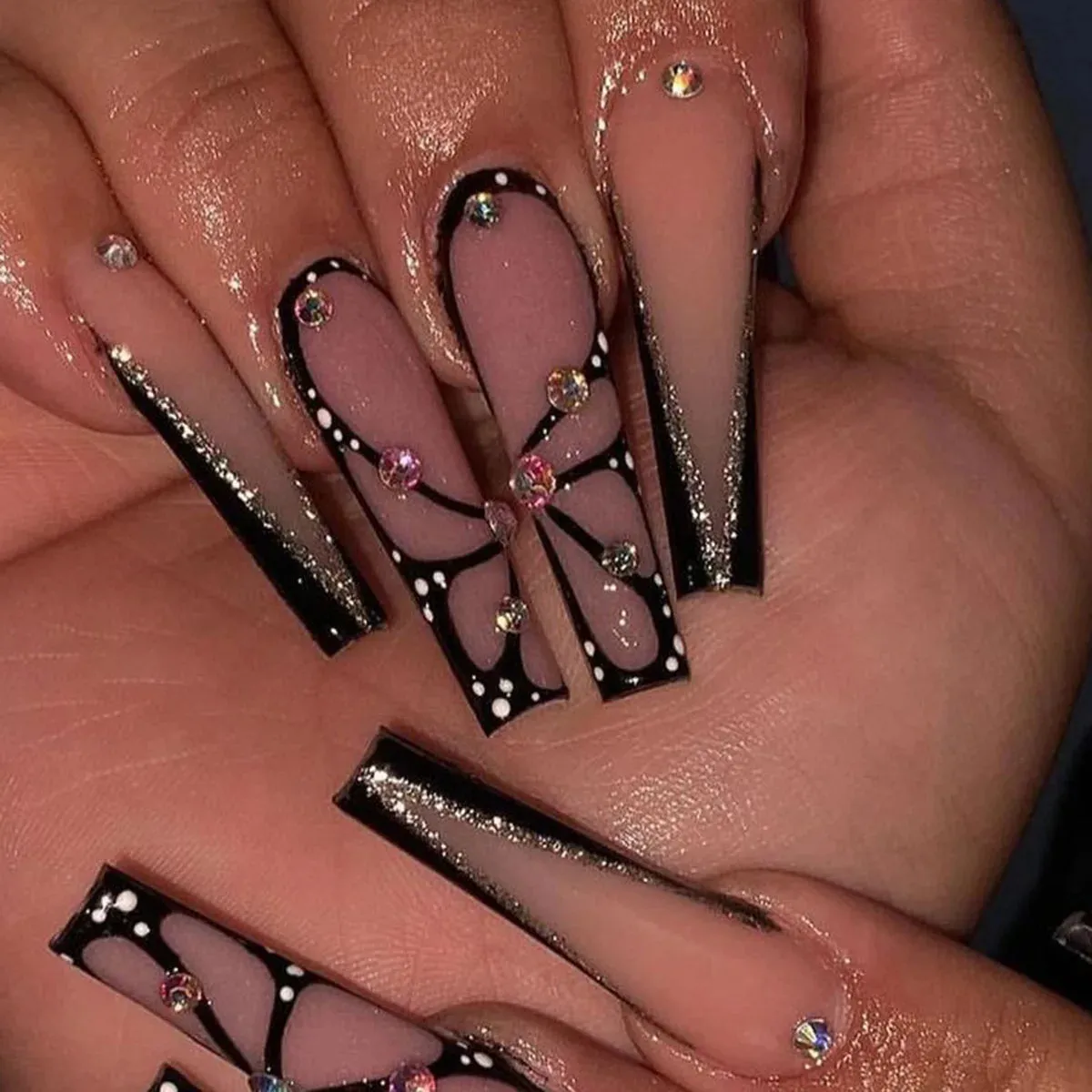 Kawaii Pink Bow Ballet Coffin Press-On Nails 🎀✨ - 24 Pcs Full Cover Magic!