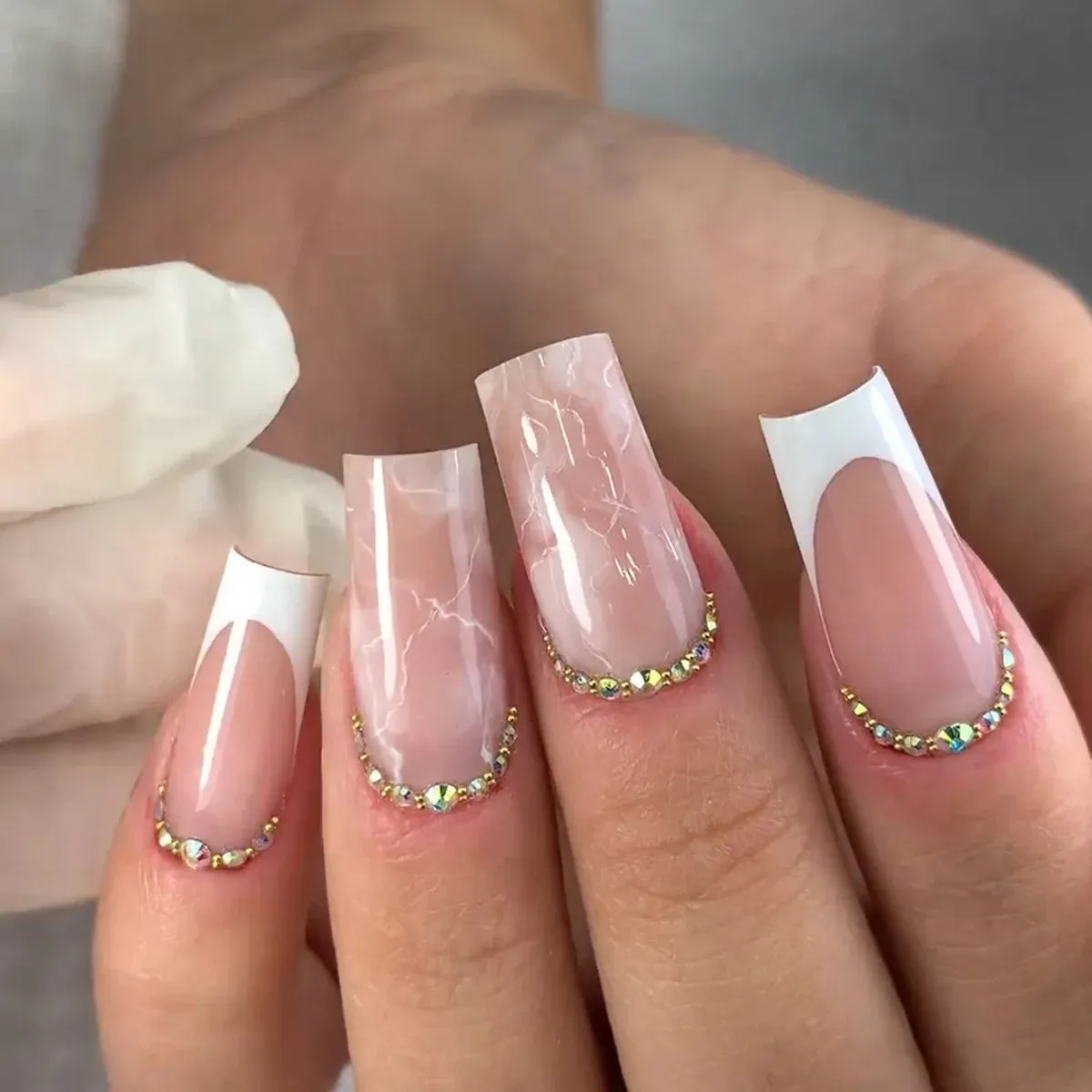 Kawaii Pink Bow Ballet Coffin Press-On Nails 🎀✨ - 24 Pcs Full Cover Magic!