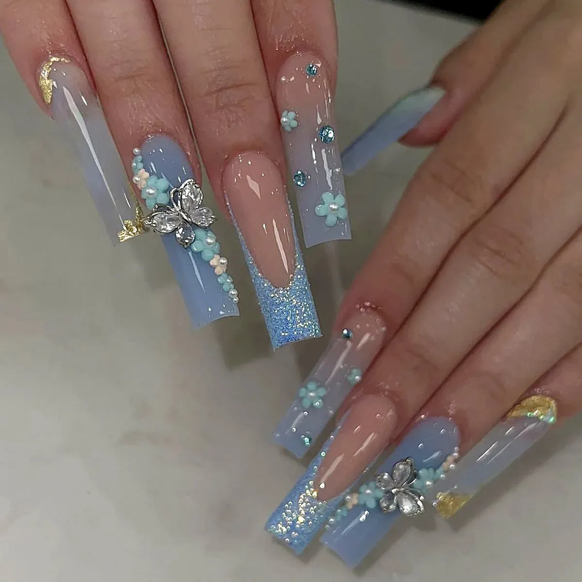 Kawaii Pink Bow Ballet Coffin Press-On Nails 🎀✨ - 24 Pcs Full Cover Magic!