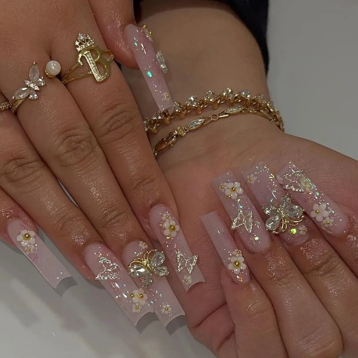 Kawaii Pink Bow Ballet Coffin Press-On Nails 🎀✨ - 24 Pcs Full Cover Magic!