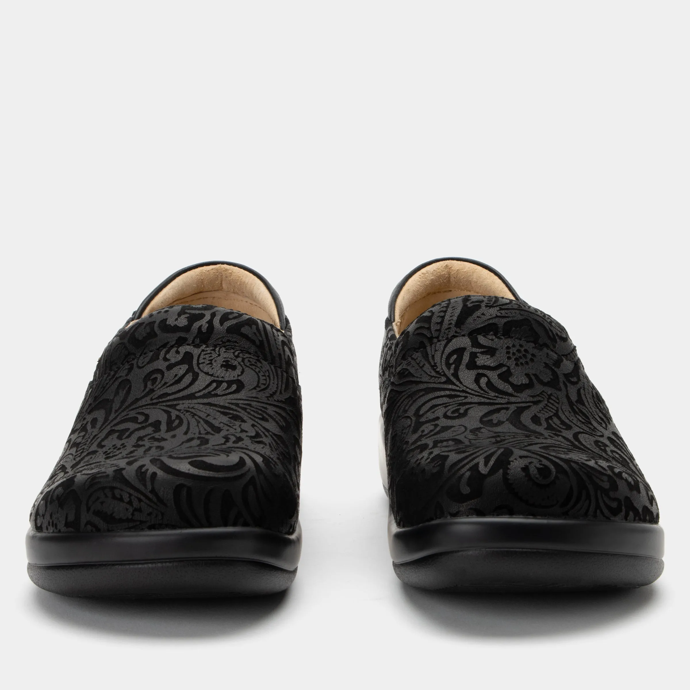 Keli - Black Embossed Paisley Professional Shoe - KEL-431