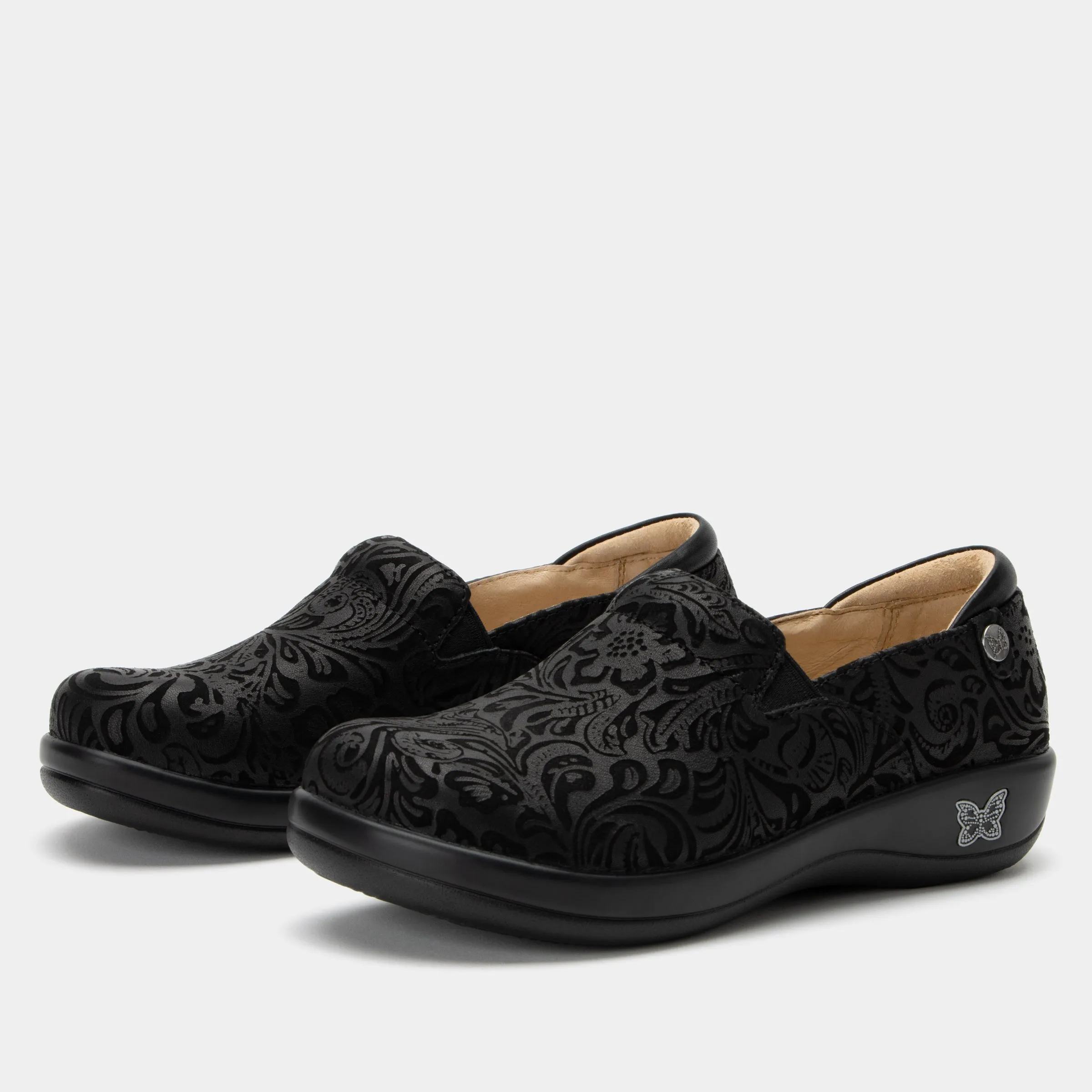 Keli - Black Embossed Paisley Professional Shoe - KEL-431
