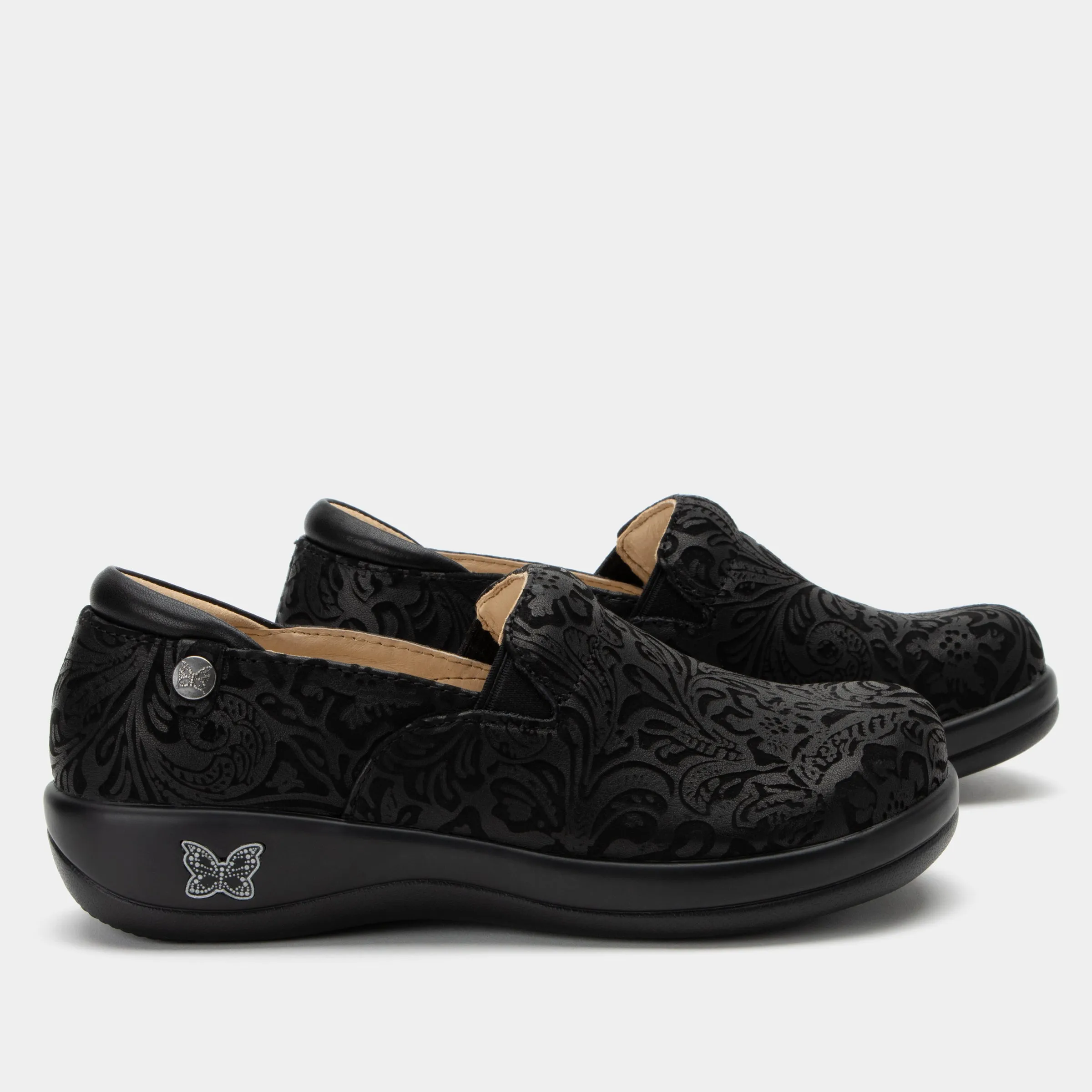 Keli - Black Embossed Paisley Professional Shoe - KEL-431
