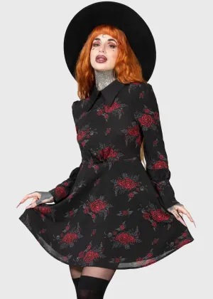 Killstar Pandora's Nightmare Skull Rose Dress Black