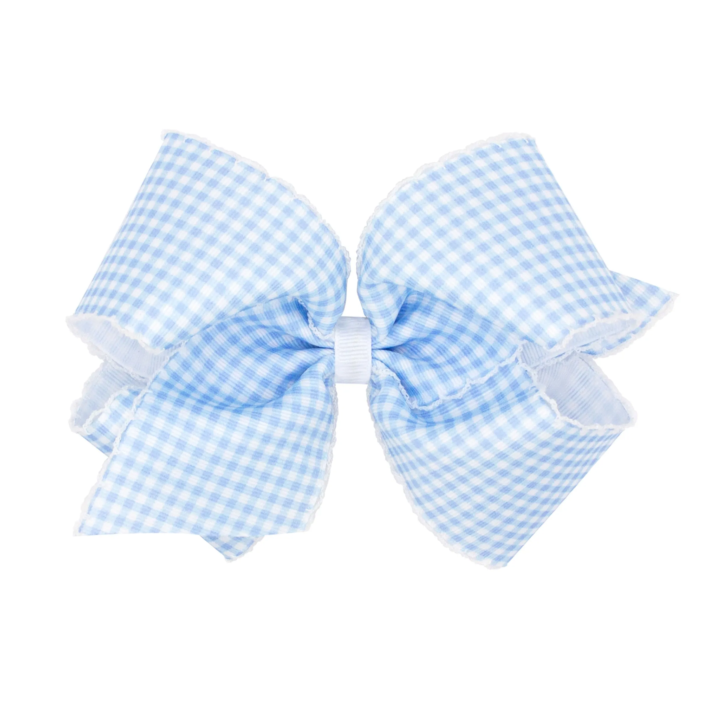 King Gingham w/Moonstitch Hair Bow on Clippie - 6 Colors