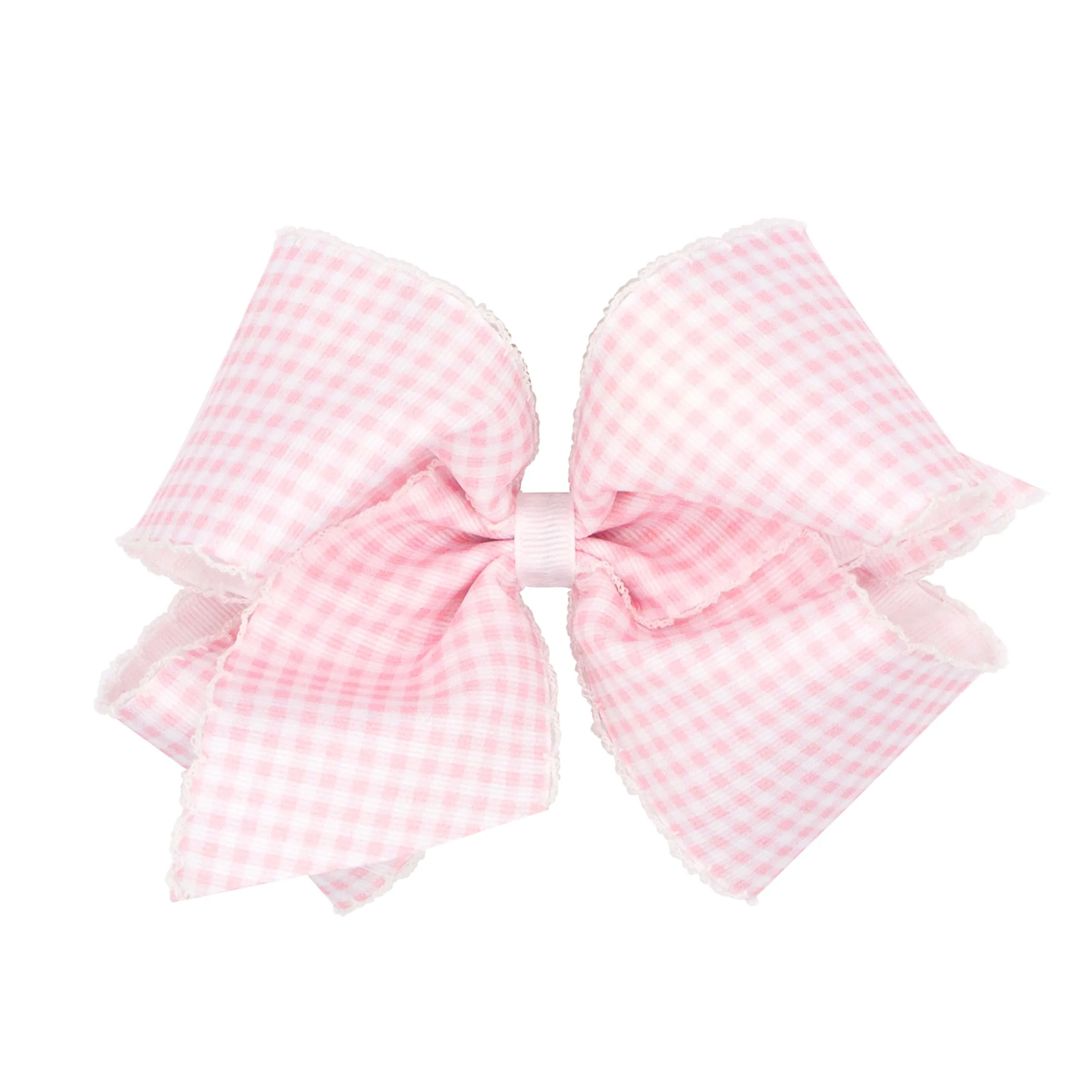 King Gingham w/Moonstitch Hair Bow on Clippie - 6 Colors