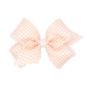 King Gingham w/Moonstitch Hair Bow on Clippie - 6 Colors