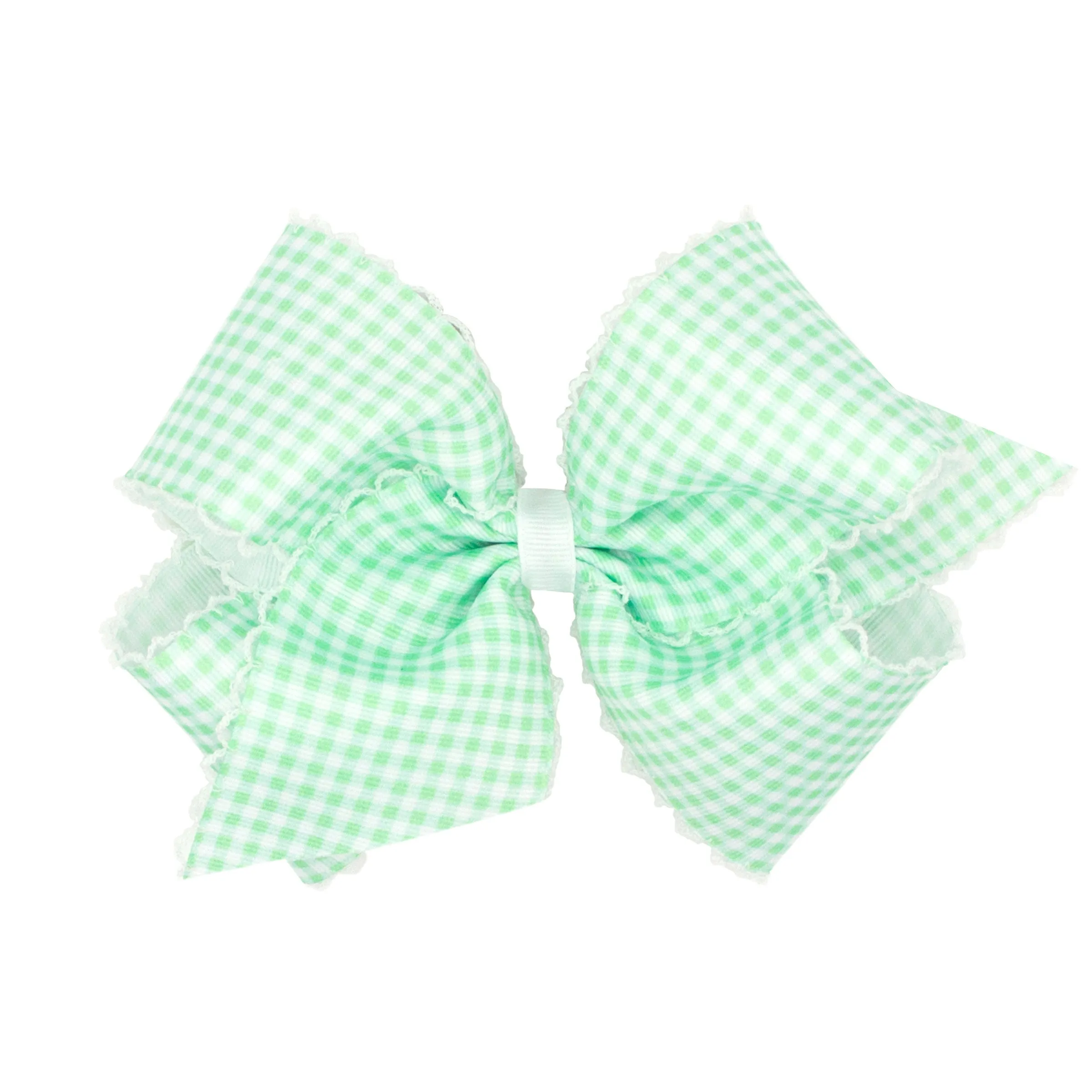 King Gingham w/Moonstitch Hair Bow on Clippie - 6 Colors
