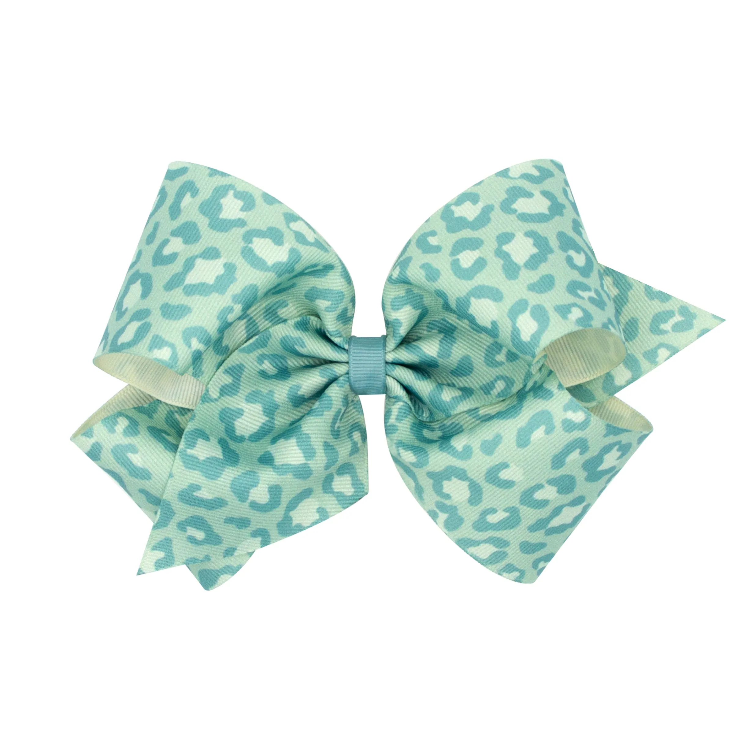 King Leopard Print Grosgrain Hair Bow on Clippie