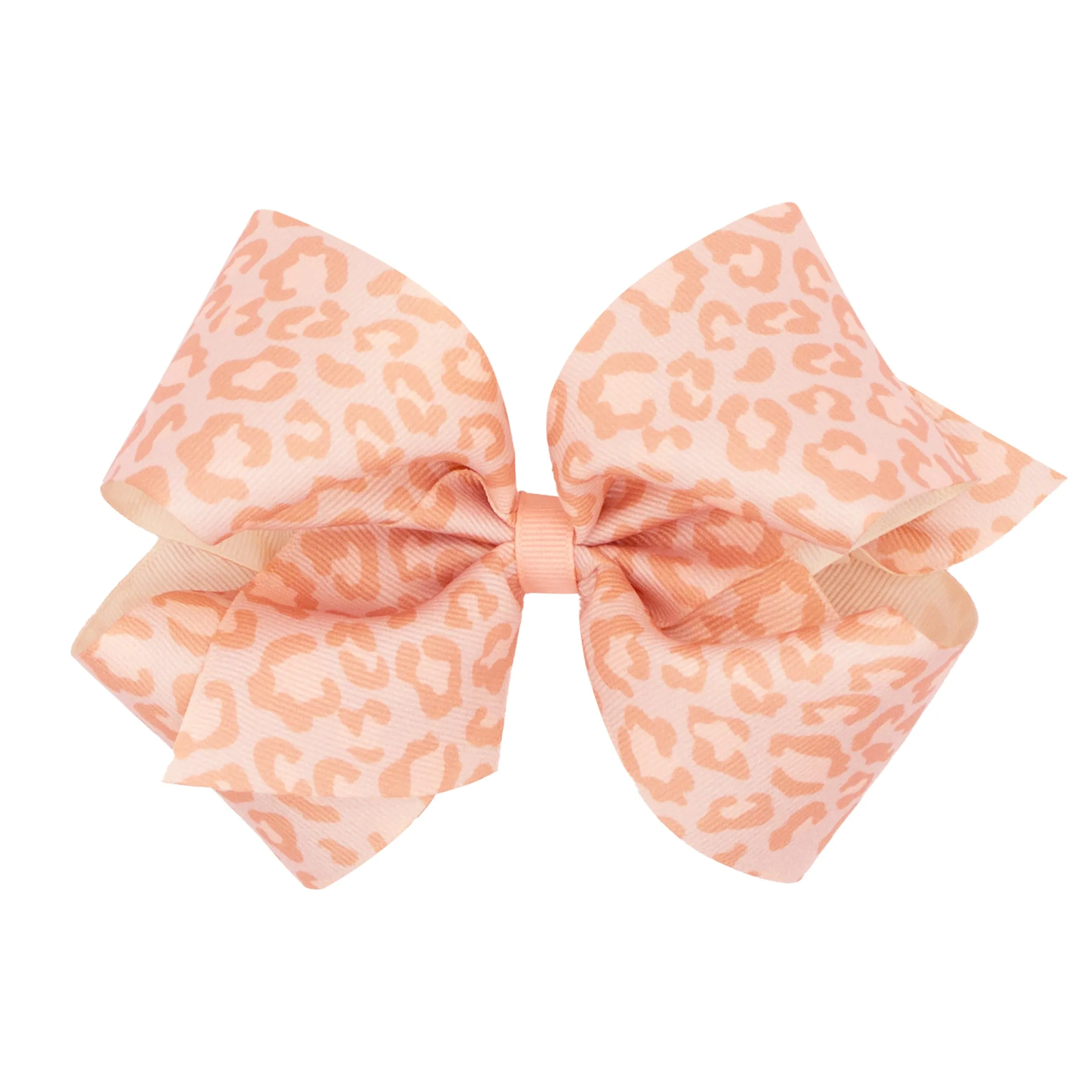 King Leopard Print Grosgrain Hair Bow on Clippie