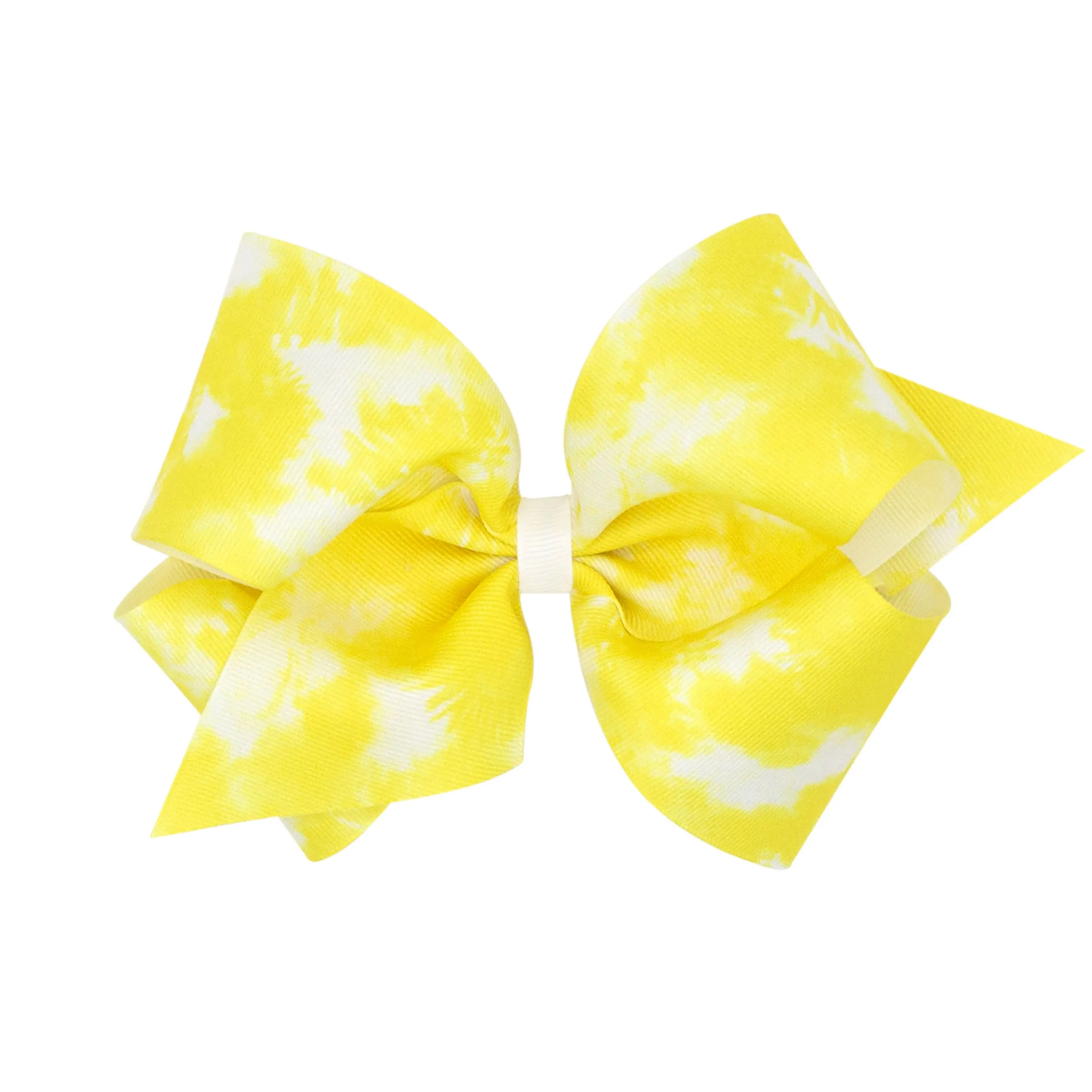 King Tie Dye Print Grosgrain Hair Bow on Clippie