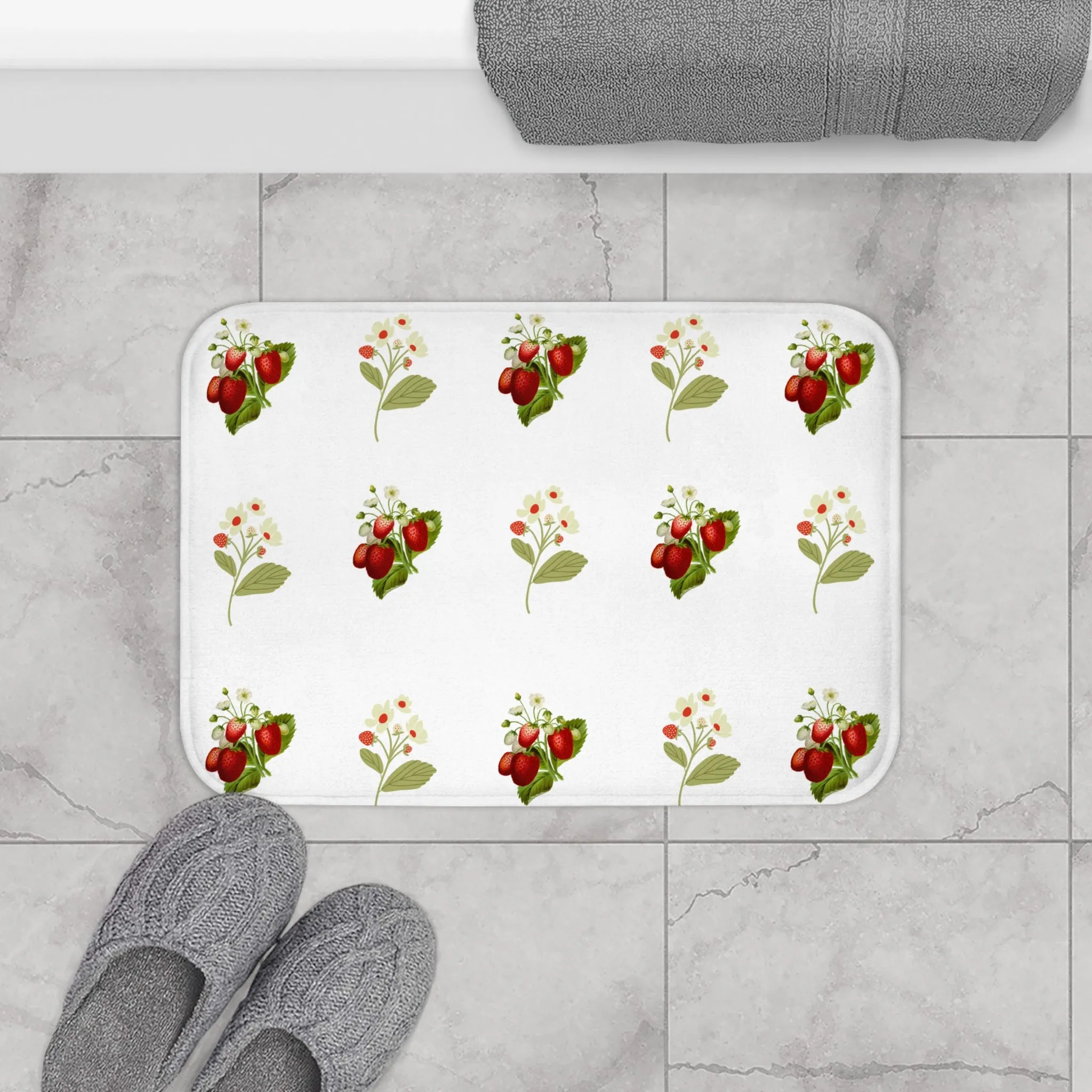 Kitchen Rug-I Love Strawberries Strawberry Print