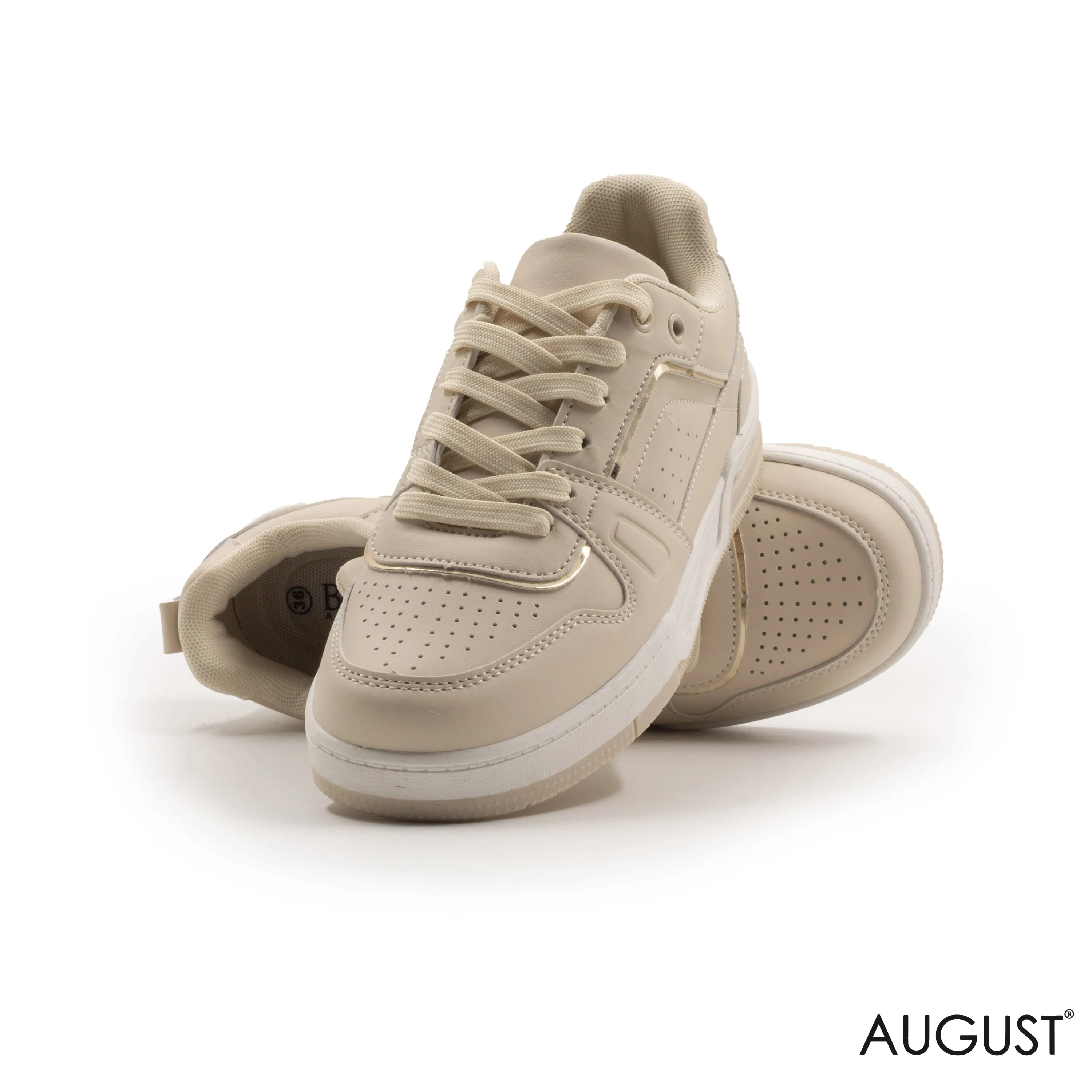 KNIT,RUBBER SOLE, LACE-UP SNEAKERS