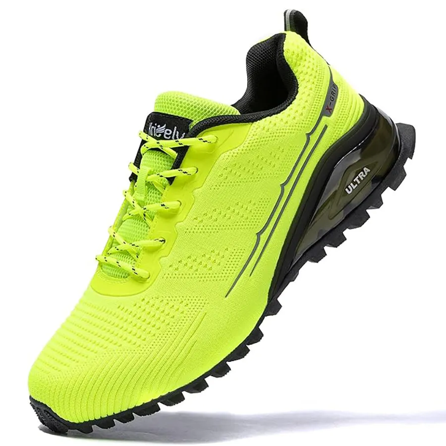 Kricely Men's Trail-Ready Hiking Shoes - Breathable Lightweight Sneakers with Shock Absorption for Gym Training, Mountain Running & Outdoor Adventures