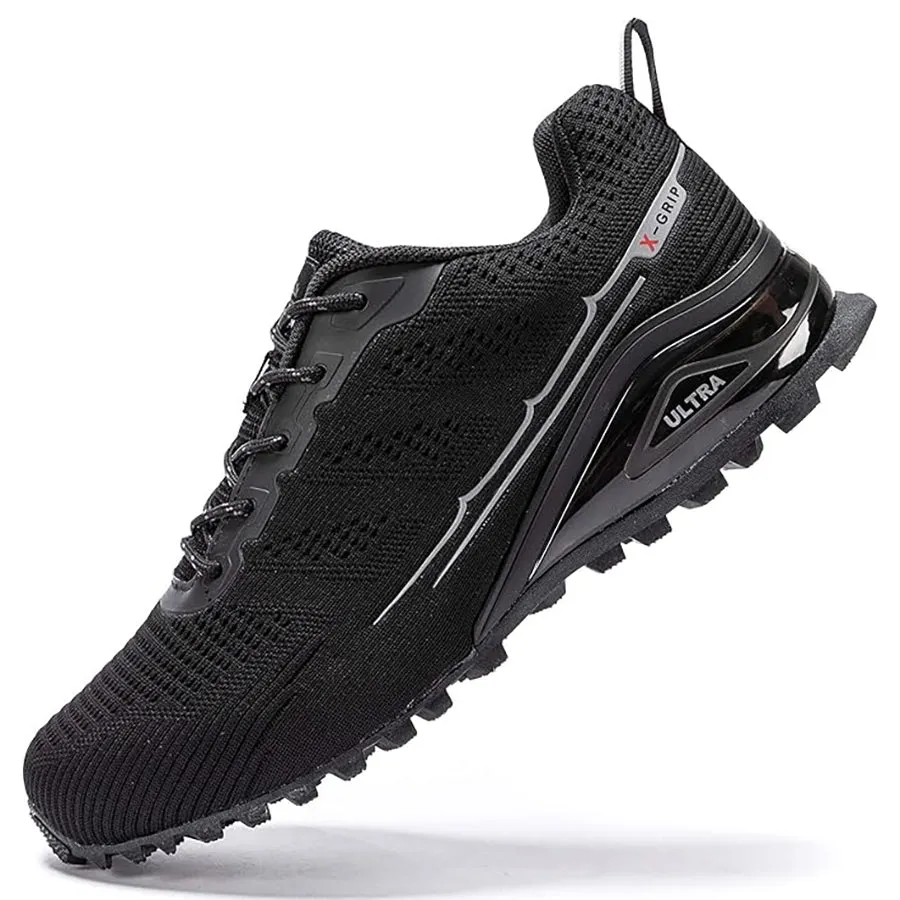 Kricely Men's Trail-Ready Hiking Shoes - Breathable Lightweight Sneakers with Shock Absorption for Gym Training, Mountain Running & Outdoor Adventures
