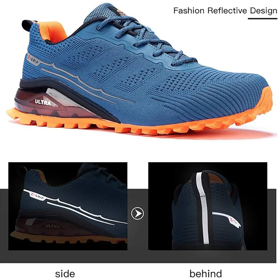 Kricely Men's Trail-Ready Hiking Shoes - Breathable Lightweight Sneakers with Shock Absorption for Gym Training, Mountain Running & Outdoor Adventures
