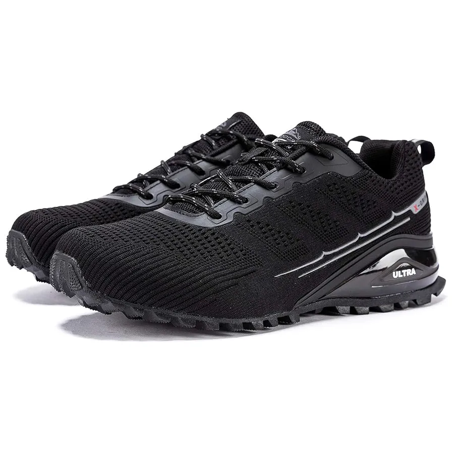 Kricely Men's Trail-Ready Hiking Shoes - Breathable Lightweight Sneakers with Shock Absorption for Gym Training, Mountain Running & Outdoor Adventures