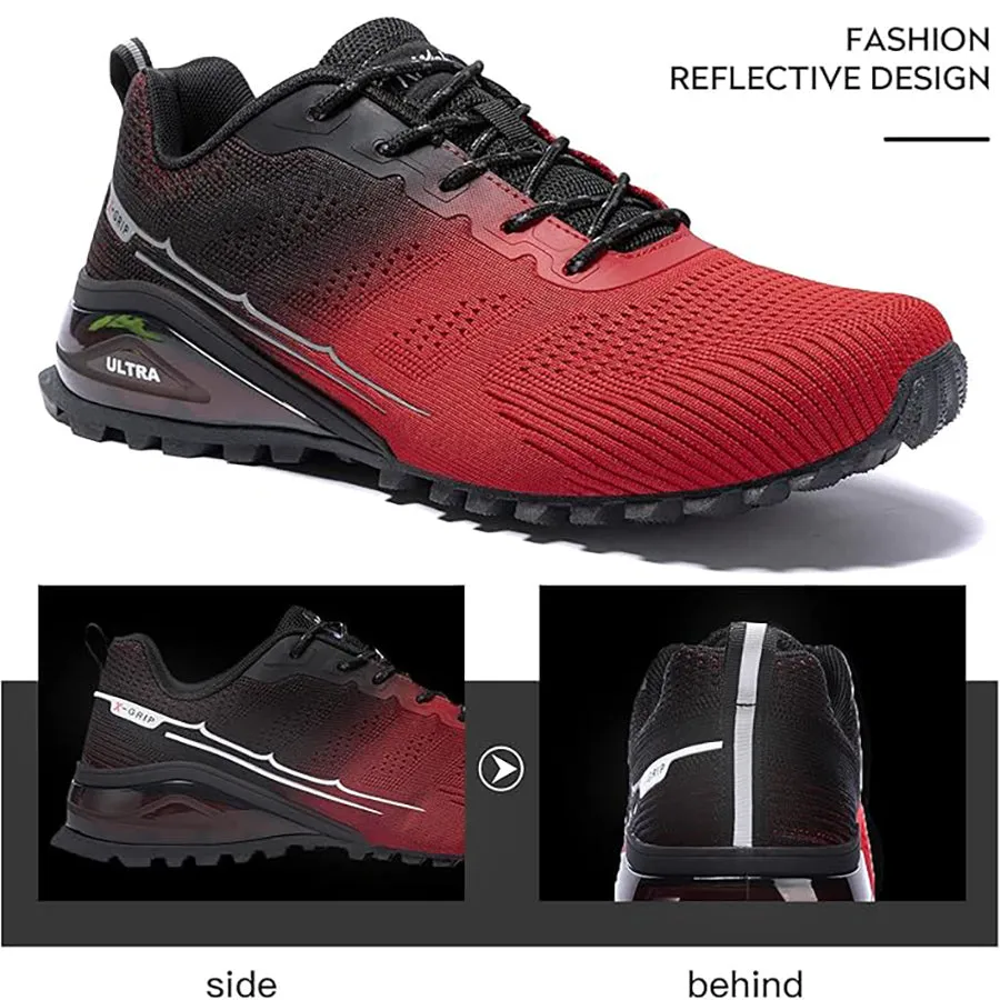 Kricely Men's Trail-Ready Hiking Shoes - Breathable Lightweight Sneakers with Shock Absorption for Gym Training, Mountain Running & Outdoor Adventures