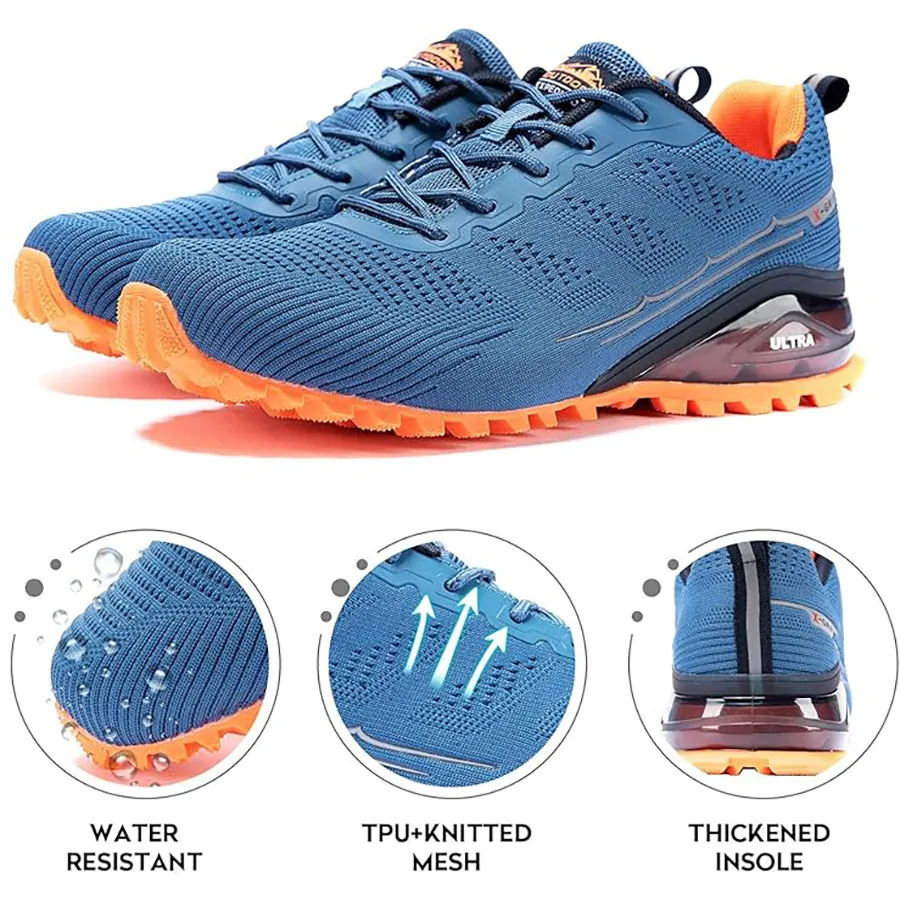 Kricely Men's Trail-Ready Hiking Shoes - Breathable Lightweight Sneakers with Shock Absorption for Gym Training, Mountain Running & Outdoor Adventures
