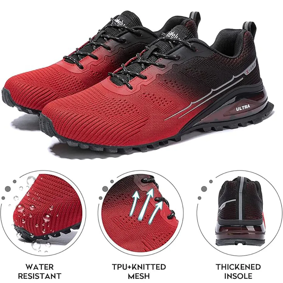 Kricely Men's Trail-Ready Hiking Shoes - Breathable Lightweight Sneakers with Shock Absorption for Gym Training, Mountain Running & Outdoor Adventures
