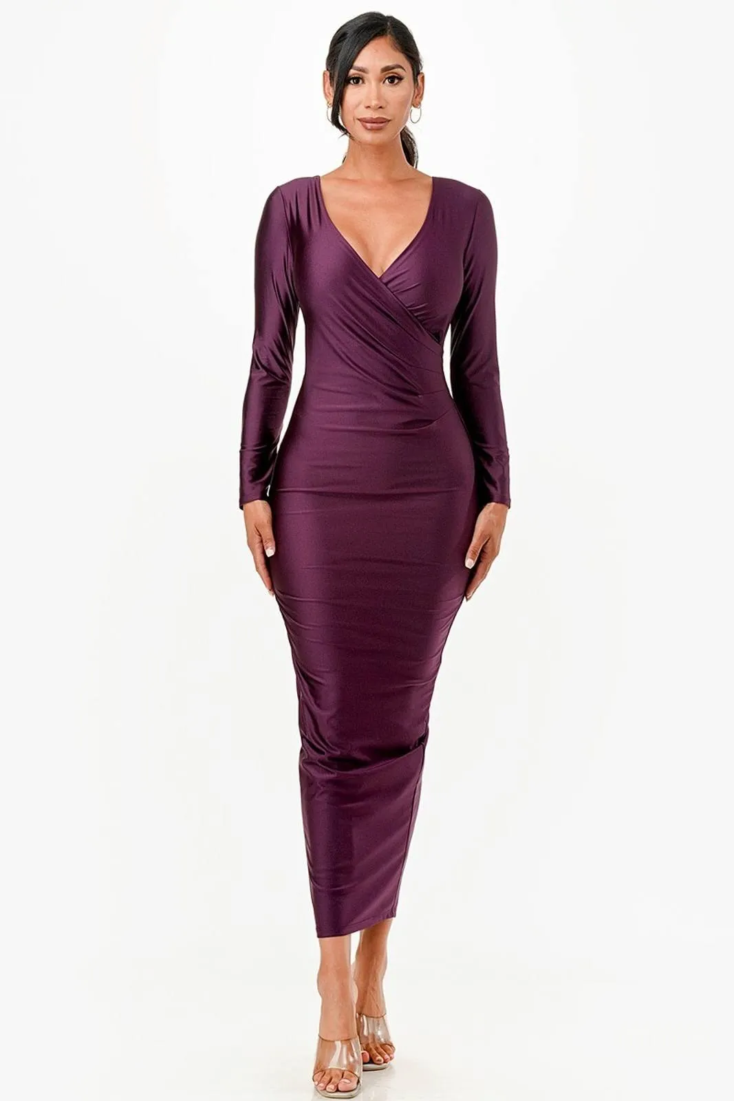 La Scala 26057 Long Sleeve Fitted Maxi Dress
