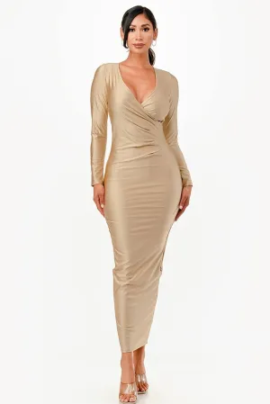 La Scala 26057 Long Sleeve Fitted Maxi Dress