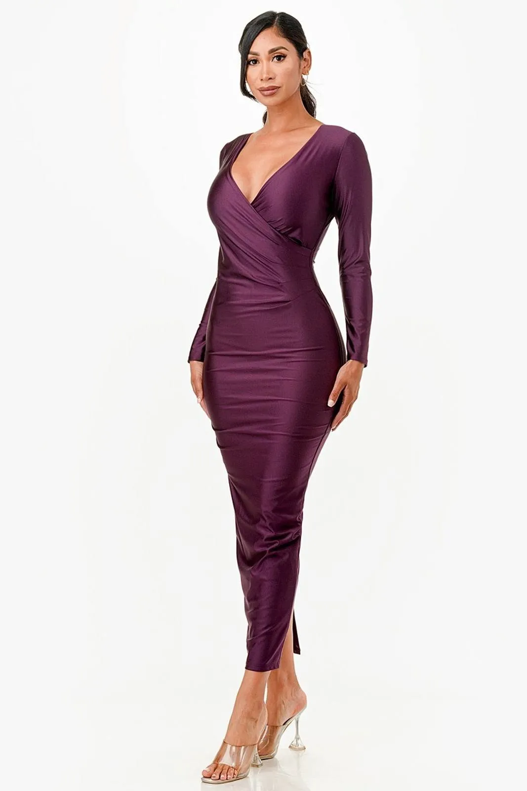 La Scala 26057 Long Sleeve Fitted Maxi Dress