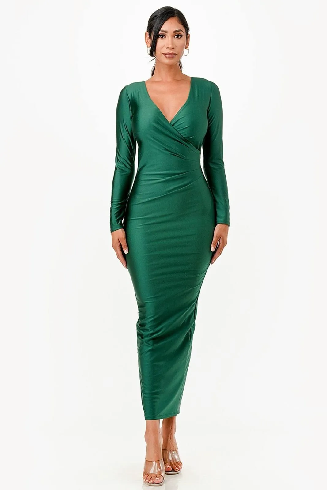 La Scala 26057 Long Sleeve Fitted Maxi Dress