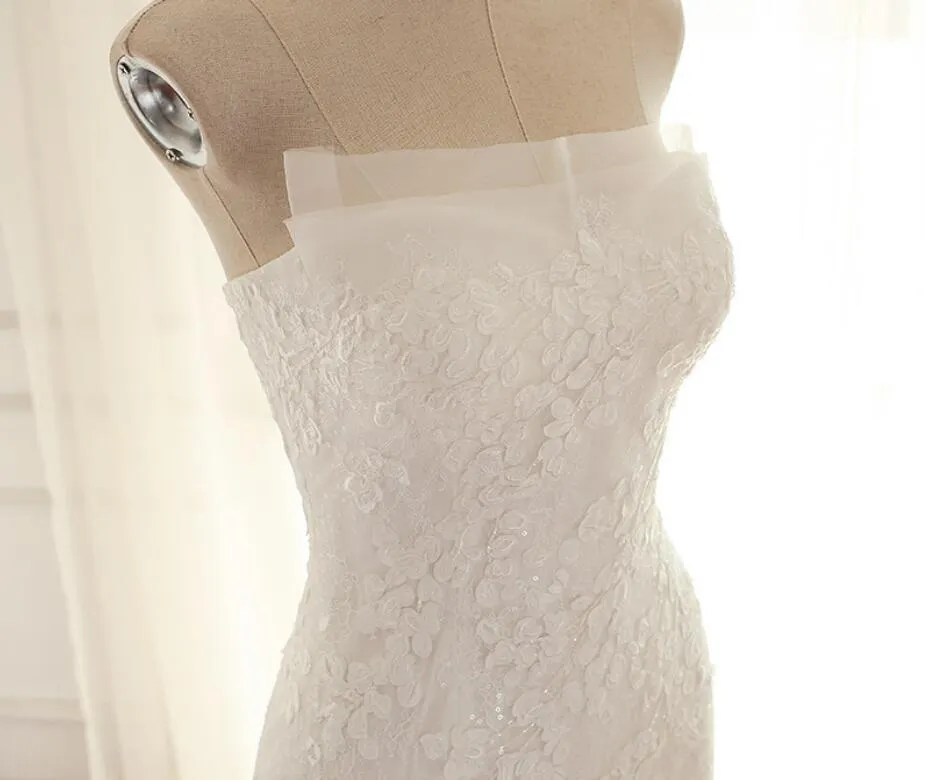 Lace Mermaid Long Custom Cheap Custom Wedding Dresses, WDY0175