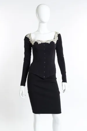Lace Trim Corset & Skirt Set