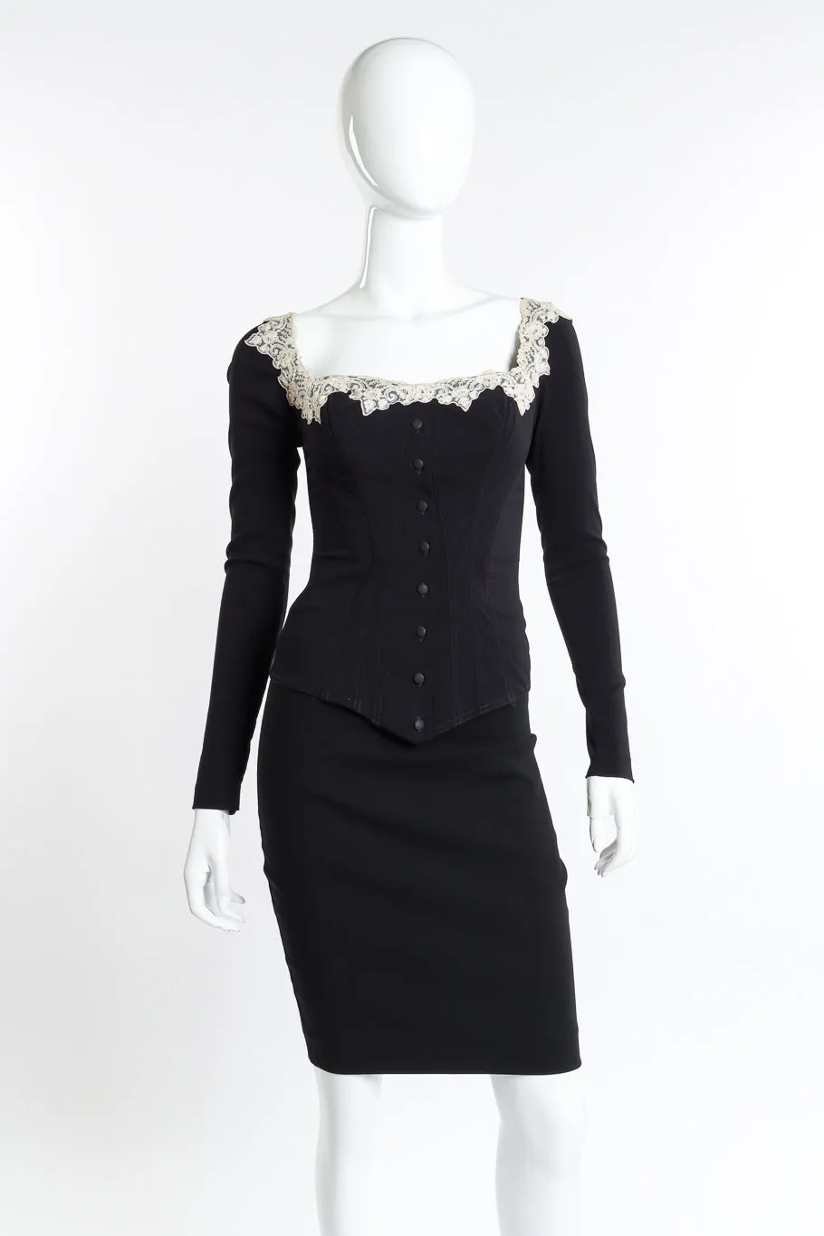 Lace Trim Corset & Skirt Set
