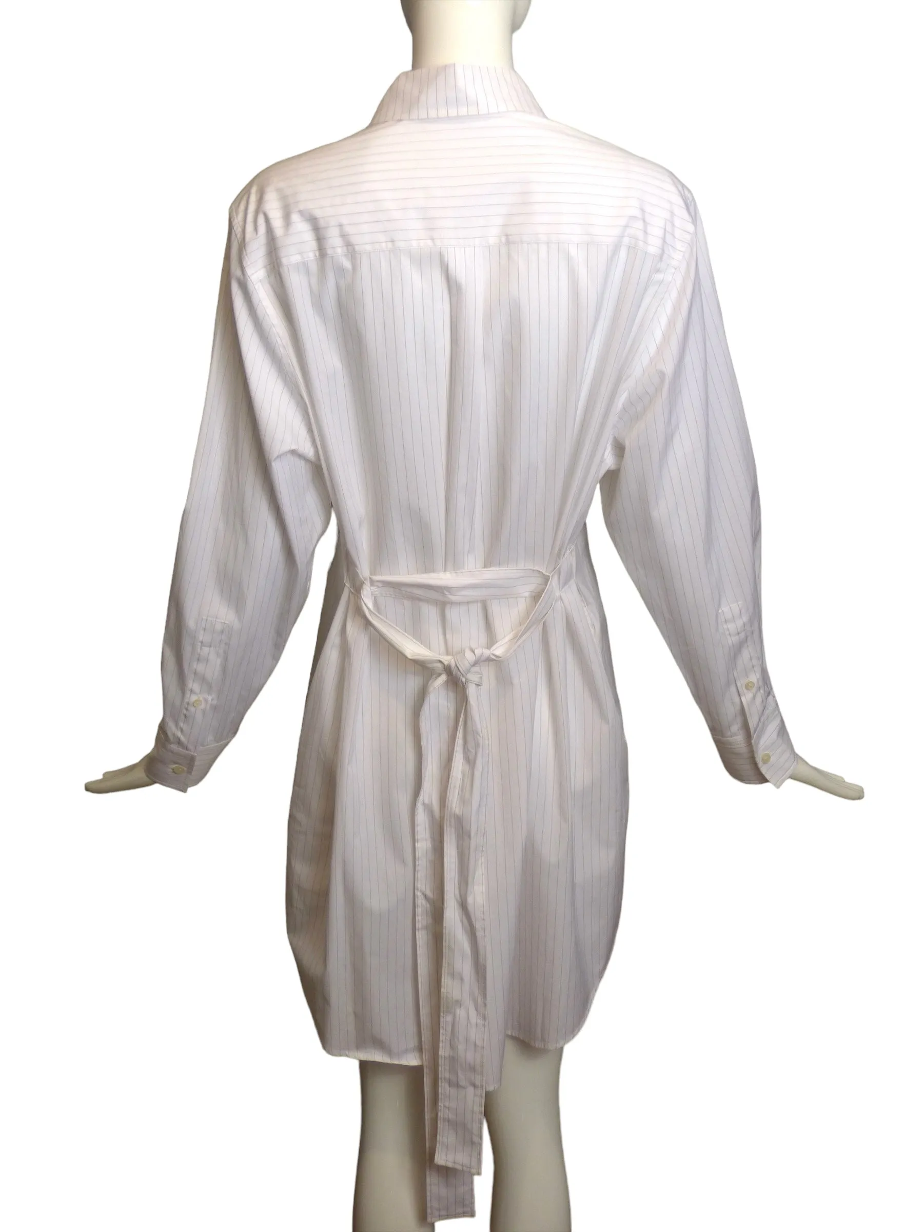 LANVIN X DC COMICS- NWT 2022 Cat Woman Pinstripe Shirt Dress, Size 6