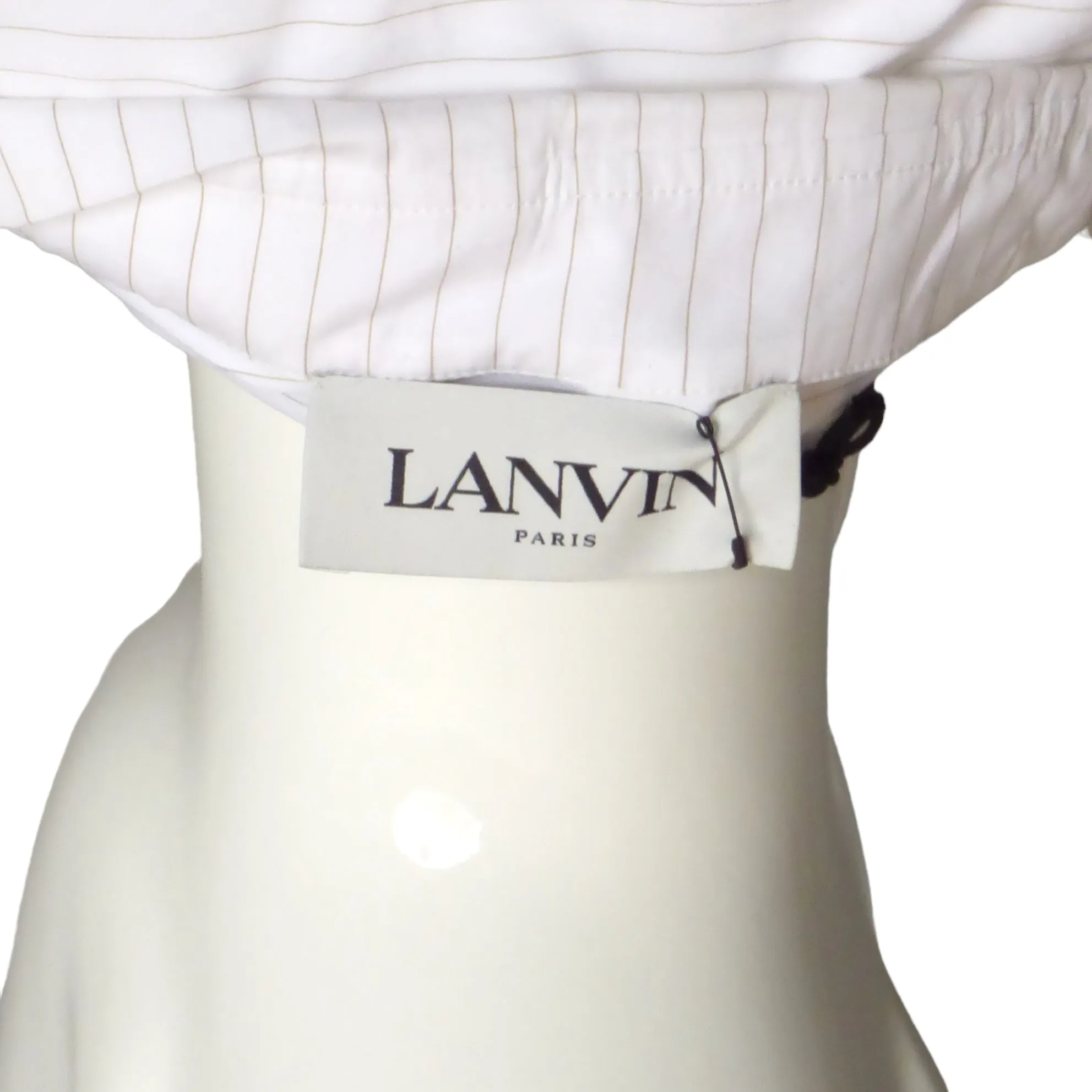 LANVIN X DC COMICS- NWT 2022 Cat Woman Pinstripe Shirt Dress, Size 6