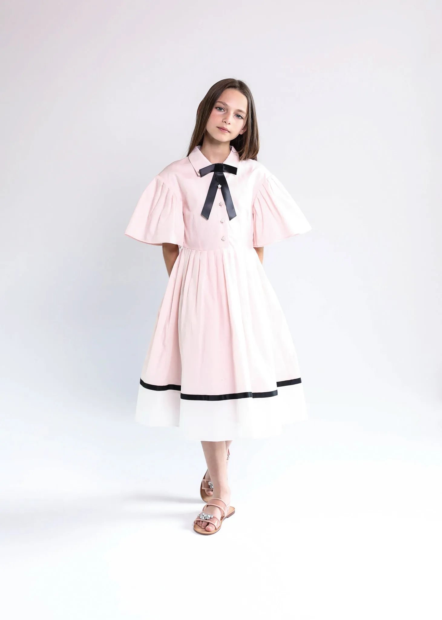 Lea dress (pink/white)