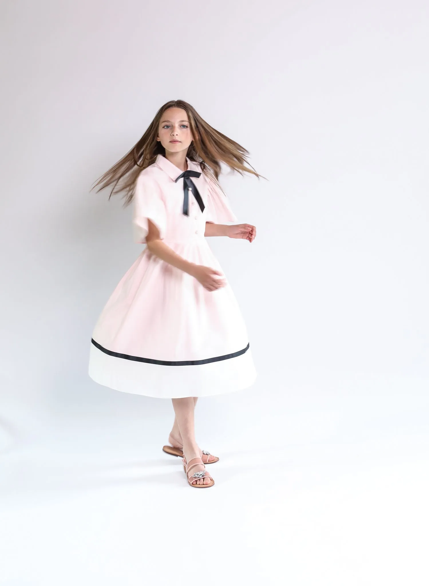 Lea dress (pink/white)