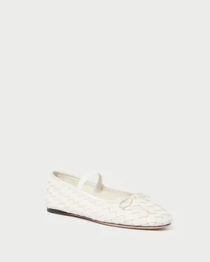 Leonie Woven Ballet Flat in Cream