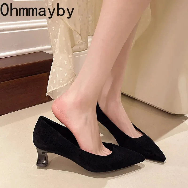 Leopard Print Women High Heel Shoes Fashion Pointed Toe Shallow Shoes Party Dress Ladies Pumps Shoes