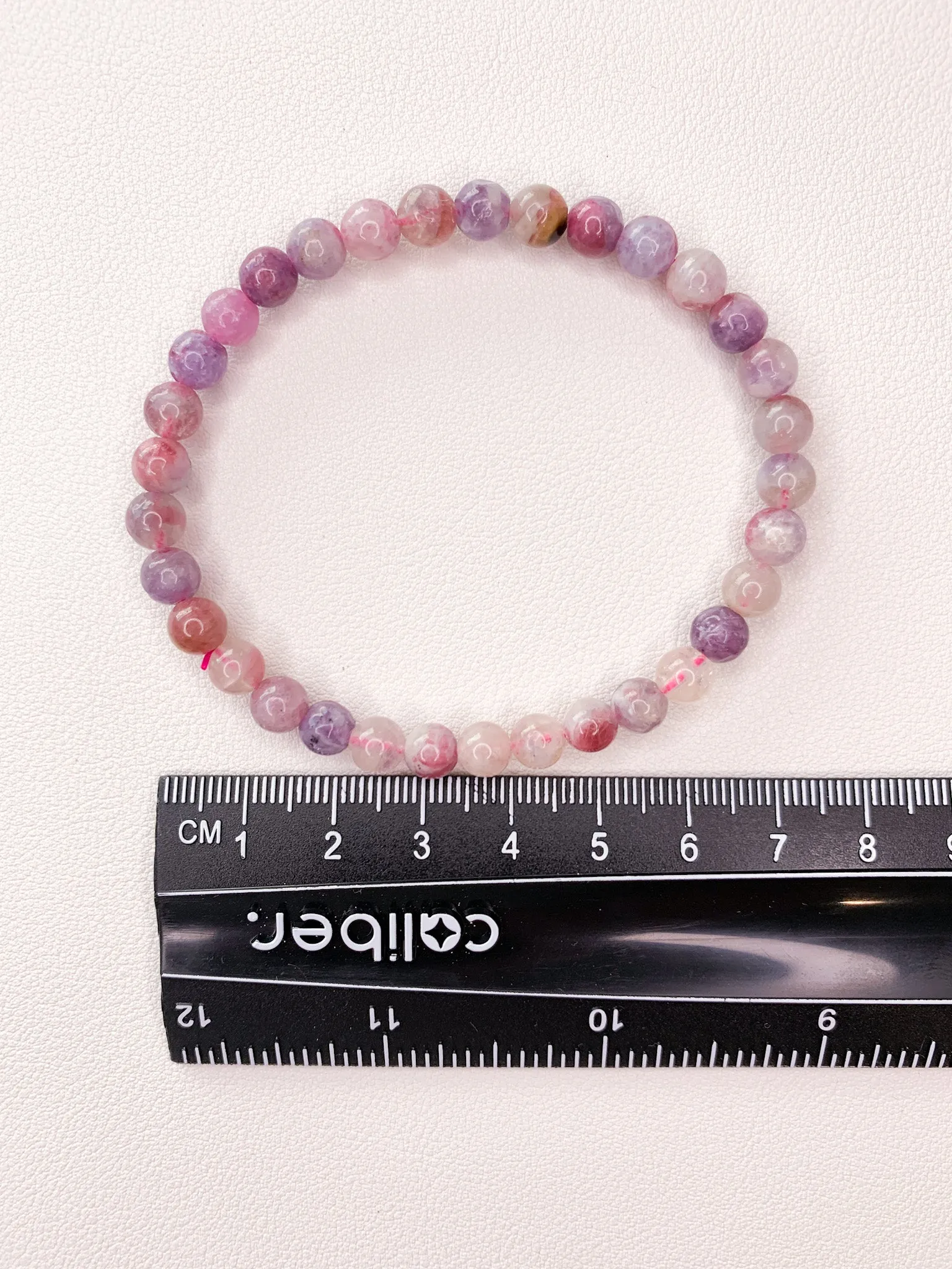 Lepidolite in Quartz with Pink Tourmaline Bracelets