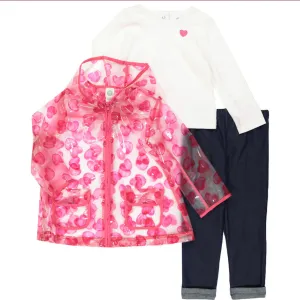 Little Me 3 Piece Heart Mac Embroidered Outfit 12-18 months