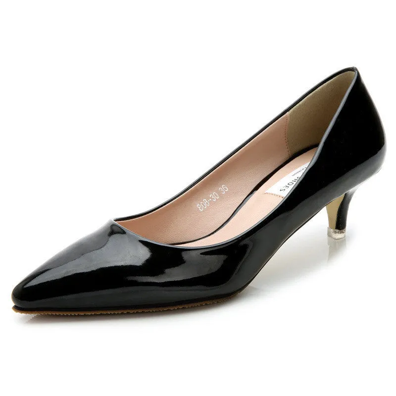 magazine Fashion women pumps 5cm sheepskin women shoes low heels pointed toe comfortable high office heels ALF143