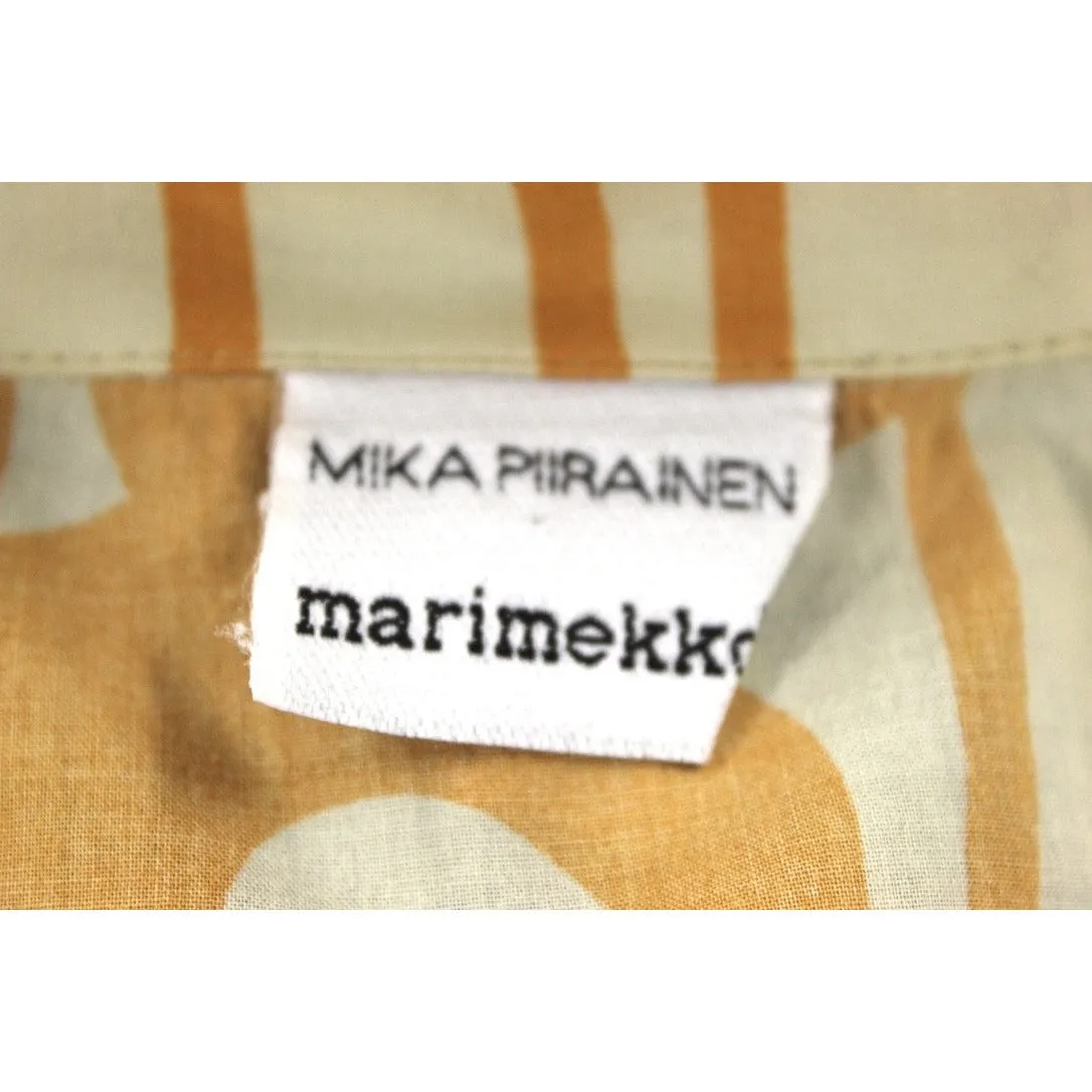 Marimekko Mika Piirainen Vintage Mod Floral 2pc Set L 1970s Cotton Orange Katsuji Wakisaka Print