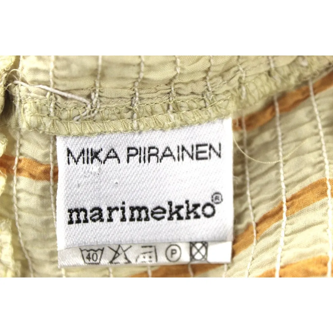 Marimekko Mika Piirainen Vintage Mod Floral 2pc Set L 1970s Cotton Orange Katsuji Wakisaka Print